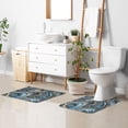 thumbnail image 5 of 2 Piece Soft Bathroom Rug Set Swirling Metal and Marble Pattern Bath Mat and U-Shaped Toilet Contour Rug (16"x24"+20"x24"), 5 of 5