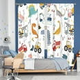 thumbnail image 2 of Dinosaur Kids Curtains for Bedroom 42Wx63H Inch Rod Pocket Boy Construction Truck Cartoon Animal Cute Dino Colorful Window Drapes Child Toddler Living Room Window Treatment Fabric 2 Panel, 2 of 6