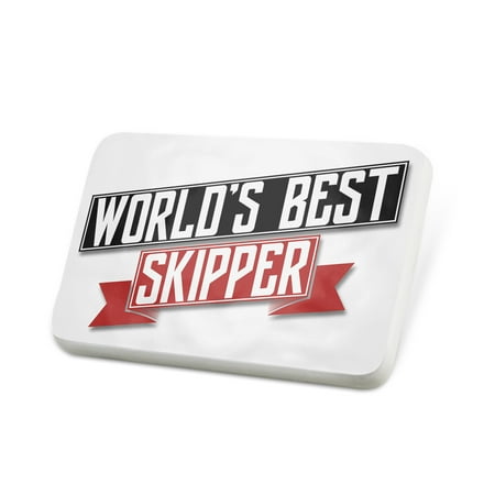 Porcelein Pin Worlds Best Skipper Lapel Badge – (Best Tf In The World)