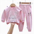 thumbnail image 2 of TOWED22 Toddler Boys Fall Clothes Set Long Sleeve Print Pattern Crewneck Sweatshirt Fleece Pants Soft Outfits 2 Piece(Pink,4-5 Y), 2 of 2