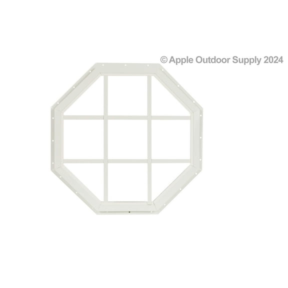 Shed Window 18" Octagon Gable J-Lap White for Sheds, Playhouses, and Chicken Coops 1 PK (WOCT18WJ-BX1)