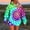 Hot Pink, variant on Fznquz Blue Women's Tops Tie Dye Crewneck Hooded Sweatshirt Pocket Graphic Fall Women Clothing