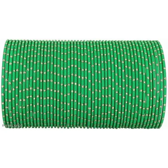 Handmade Green Color 36 PCS Spark Metal bangle bracelet For Girls Made In India High Quality Metal Bangles Set