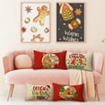 thumbnail image 6 of Winter Christmas Gingerbread Gnome Decorative Throw Pillow Covers, Merry Xmas Santa Tree Cocoa Cookies Polka Dots Home Decoration, Holiday Cushion Case for Sofa Couch Decor Cotton Linen 12 x 20, 6 of 6