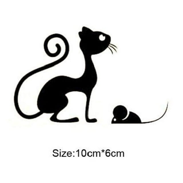 Cute Cat and Mouse Switch Sticker Black Switch Stickers Wall Stickers Home Decoration Lounge Baby Nursery Room
