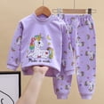 thumbnail image 2 of 6-12 Months Girls Long Sleeve Pajama Set Outfit for Girls 10-12 Years Old Kids Pajamas Cotton Long Sleeve Toddler Girls Kids,Purple, 2 of 5