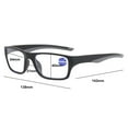 thumbnail image 4 of 4 Pairs of Sports Square Blue Light Blocking Reading Glasses for Men and Women, Personalized Black Presbyopic Glasses Oversized Readers +4.00, 4 of 6