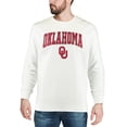 thumbnail image 3 of Men's Colosseum White Oklahoma Sooners Arch & Logo Crew Neck Sweatshirt, 3 of 4