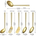 thumbnail image 2 of Gold Kitchen Utensils Set 6pcs, Titanium Plating Stainless Steel Cooking Utensils Set, Heavy Duty Kitchen Tools Spatulas Set, Home Essentials Kitchen Gadgets Accessories, 2 of 16