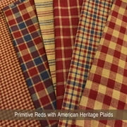 JCS Primitive Red 7 Plaid Homespun Cotton Fabric Sold by the Yard