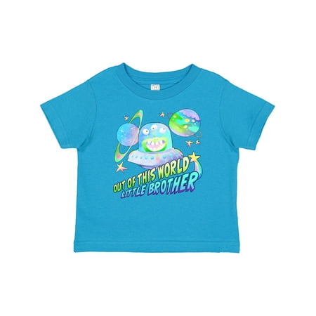 

Inktastic Out of This World Little Brother Cute Alien in Outer Space Gift Baby Boy T-Shirt