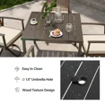 thumbnail image 6 of LAUSAINT HOME Patio Dining Set, 5-Piece Outdoor Wicker Furniture with Rectangular Table and 6 Swivel Chairs, Brown, 6 of 9