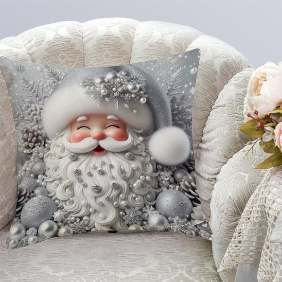 CaiYueKe Christmas Snowman Pillow Cover Linen Cushion Case Holiday Decor Throw Pillowcase Home Decorations Sofa Bedroom Seasonal Decorative Accessories
