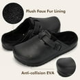 thumbnail image 4 of Womens Lined Clogs Winter Fleece Breathable Walking Garden Shoes Warm Non-Slip Mule Footwear, 4 of 7