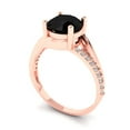 thumbnail image 2 of Solitaire with Accents Engagement Ring for Women - 1.71ct Natural Onyx in 14K Rose Gold Promise Ring, 2 of 6