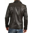 thumbnail image 2 of SkinOutfit Men's Leather Jacket Genuine Lambskin Motorcycle Bomber Biker Lightweight Outerwear Black, 2 of 4