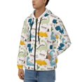 thumbnail image 3 of Wukai Childish Dinosaur Print Men's Zip-Up Hoodie,Fleece Full-Zip Hoodie for Men, Hooded Sweatshirt-Large, 3 of 5