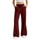 thumbnail image 1 of Amzcrzy Pantalones de Sudadera para Mujer de Pierna Ancha Suaves - Pantalones Casuales de Cintura Alta con Cordón Elástico, Color Sólido Clásico, con Bolsillos y Corte Acampanado, Tallas S-2XL Rojo, 1 of 9