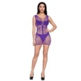 thumbnail image 2 of adviicd Fishnet Top Women Womens Lingerie Fishnet Dress Mesh Badydoll Cut Out Bodysuit Chemise Purple One Size, 2 of 5