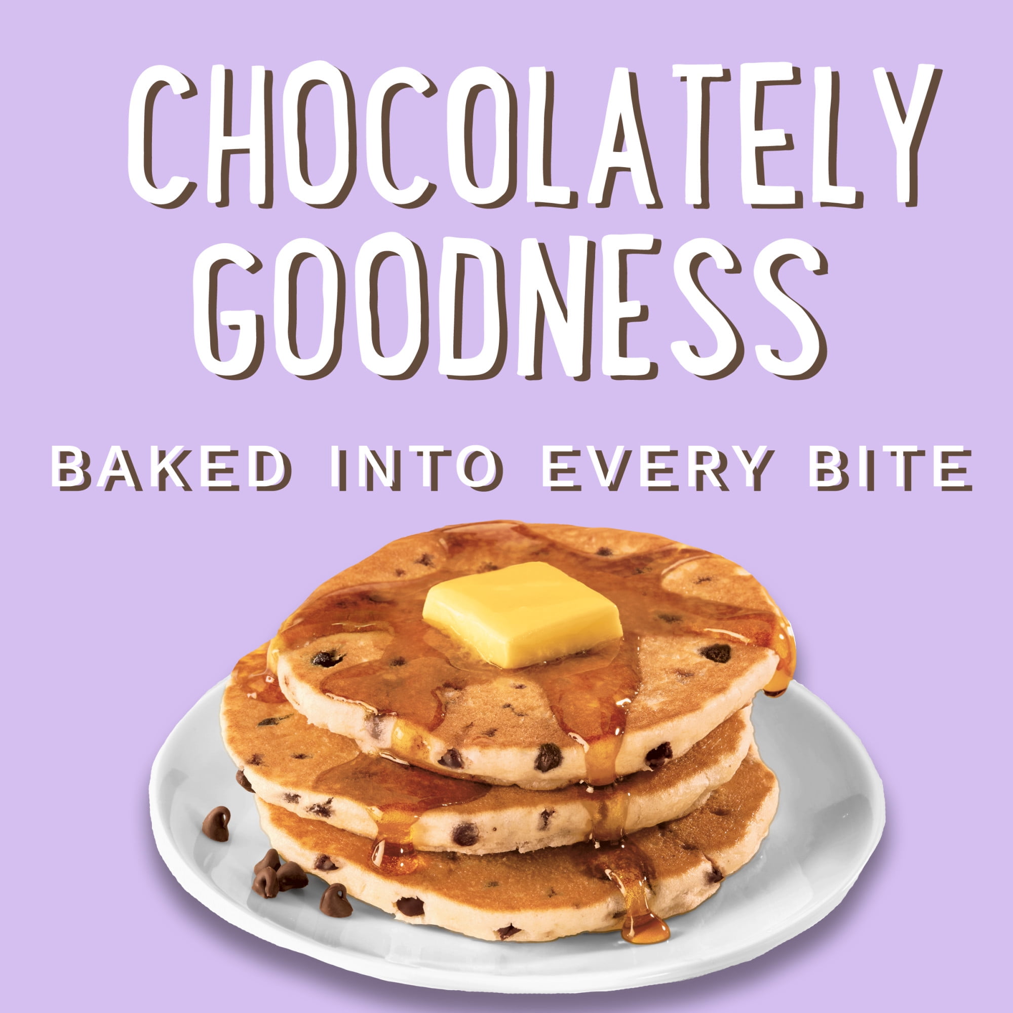 De Wafelbakkers Chocolate Chip Pancakes, 33 oz, 24 Count Bag (Frozen)