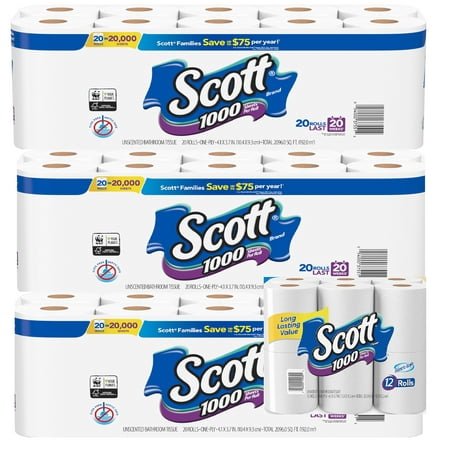 Toilet Tissue Paper (60 Roll) Strong and Soft Bathroom 1-Ply Septic Safe Sheets Per Toilet Paper (Best Toilet Paper For Septic Tank Systems)
