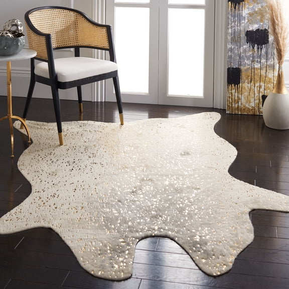 Safavieh Faux Cow Hide Daithi Novelty Area Rug, Gray/Beige, 3' x 5'