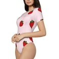 thumbnail image 2 of Naloa Strawberry Women's Short-Sleeved Onesie, One-Piece Swimsuit for Parties, dates, clubs - X-Large, 2 of 9