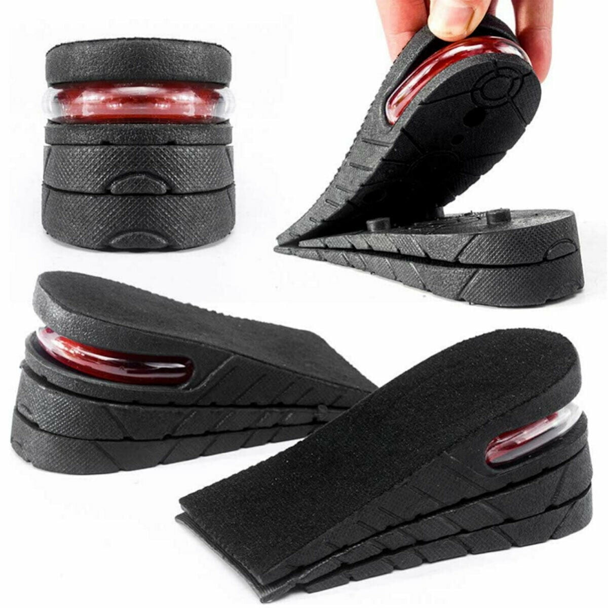 Men Women Invisible Heel Lift Taller Shoe Inserts Height Increase Insoles Pad 