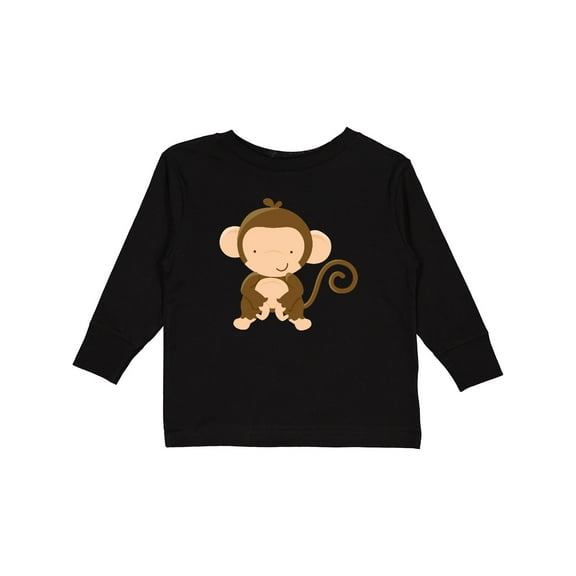 Inktastic Happy Monkey Boys or Girls Long Sleeve Toddler T-Shirt