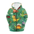 thumbnail image 5 of Uourmeti Cute Dinosaur Green Hooded Sweatshirt with Pockets Long Sleeve Soft Loose Athletic Sports Jacket for Kids Youth Size 6-9, 5 of 7