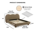 thumbnail image 2 of Furniture of America Morano Modern Velvet Queen Camel Headboard Platform Bed, Brown, 2 of 12