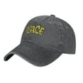 thumbnail image 3 of ZICANCN Peace Text Adjustable Baseball Cap Women , Hats for Men Adult Washed Cotton Denim Baseball Caps Fashion Deep Heather, 3 of 6