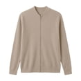 thumbnail image 6 of VBVC Women's Ribbed Full Zip Mock Neck Cardigan , Ladies' Slim Fit Long Sleeve Top , Casual Lightweight Jacket For Women, Khaki , S-5XL, 6 of 6