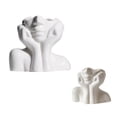 thumbnail image 2 of Ceramic Face Vase White Flower Vase for Decor Female Form Face Vase, 2 of 5