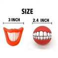 thumbnail image 4 of 4 Pieces Funny Dog Toy Lips. 1 Big Red Lip, 1 Pig Nose Teeth, 1 Dracula Teeth and 1 Teeth Ball Rubber for Pet Dog with Sound Squeaker Squeaky Toys for Small and Medium Dog, 4 of 5