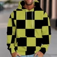 thumbnail image 2 of Men's Plaid Printed Hoodies Sweatshirt Loose Long Sleeve Hooded Printed Drawstring Sweatshirt With Pocket, 2 of 5