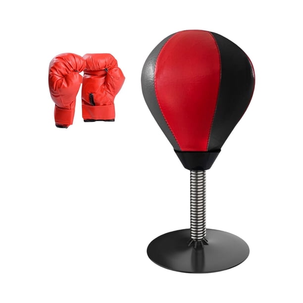 Saco de Boxeo de Escritorio, Equipo de Bola de Velocidad con Succión para Instalar para Mesa de Oficina rojo negro