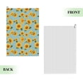 thumbnail image 2 of Pofeuu White Polka Dot Sunflower Print Premium Golf Towel with Carabiner Clip Absorbent Microfiber Waffle Pattern Golf Towel for Golf Bag Trolly Belt Loop, 2 of 8