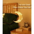 thumbnail image 2 of Lámpara de escritorio decorativa, lámpara de noche LED con forma de luna y pilas, luz de noche blanca cálida, decoración de mesa para Navidad, hogar, dormitorio y Ramadán - Blanco, 2 of 5