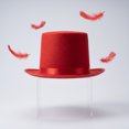 thumbnail image 7 of Roll Brims Tall Top Hat for Adult Bowlers Hat Magicians Hat Halloween Party Hat Cosplay Costume Stage Show Headwear Red, 7 of 7