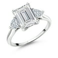 thumbnail image 2 of Gem Stone King 3.44 Cttw IGI Certified Lab Grown Diamond 10K White Gold Engagement Ring for Women | Center 3 Ct Emerald Cut | E-F Color | VS1-VS2 Clarity | Available in Size 5,6,7,8,9, 2 of 4