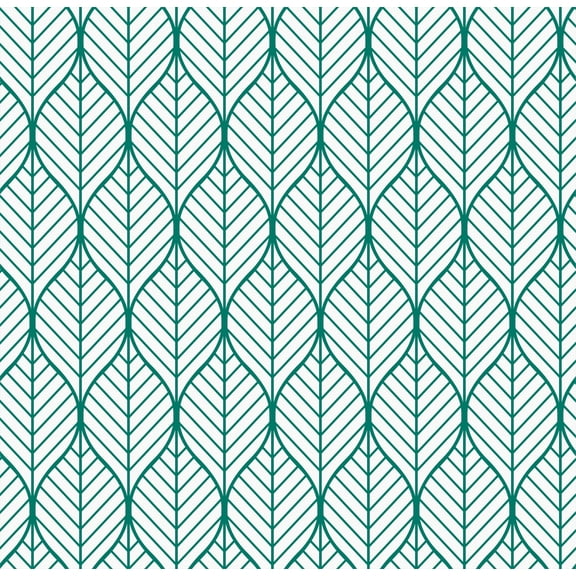 MuralsPrint Rhombus Green Leaves Removable Wallpaper - 10'ft H x 24''inch W