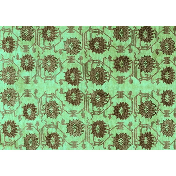 Ahgly Company Machine Washable Indoor Rectangle Abstract Turquoise Blue Modern Area Rugs, 2' x 3'