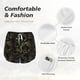 thumbnail image 4 of Balery Gold Gloss Outline Floral Pantalones cortos deportivos para mujer con forro y dos bolsillos, elásticos, para entrenamiento, gimnasio, yoga-XX-Large, 4 of 7