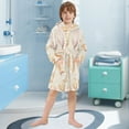 thumbnail image 5 of FORMRS Niños Bathrobe Unisex Hooded Robe Soft Plush Pajamas Sleepwear, Size 10-12T, Pink Seashell, 5 of 7