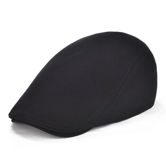 Gorro VOBOOM para hombre, de algodón, plano, estilo Ivy Gatsby Newsboy, 2, color negro