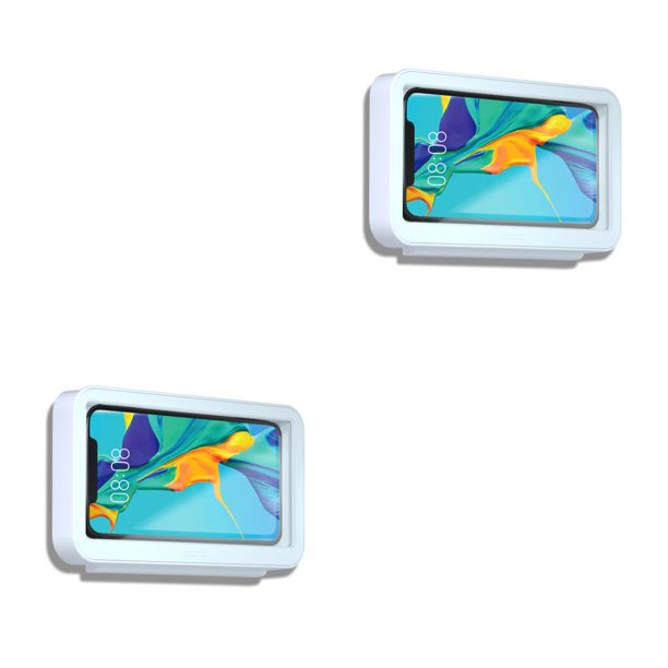 Funda para teléfono móvil Inteprter para baño soporte autoadhesivo impermeable Blanco 2Conjunto