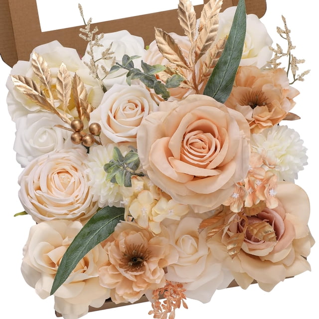 Ramo de novia Serwalin Boho Champagne con flores artificiales