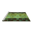 thumbnail image 2 of Ahgly Company Machine Washable Indoor Square Abstract Turquoise Blue Modern Area Rugs, 6' Square, 2 of 4