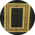 thumbnail image 1 of Ahgly Company Indoor Round Abstract Dark Brown Abstract Area Rugs, 3' Round, 1 of 6